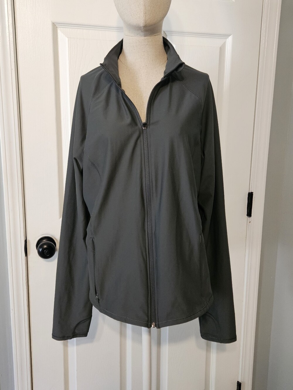 Old Navy Women's Full-Zip Utility Jacket in Gray Green